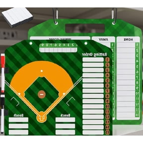 40-Piece Magnetic Baseball Lineup Board Set, Double-Sided Dry Erase Coaching Board with 30 Lineup Cards, 2 Markers & 2 Fence Hooks