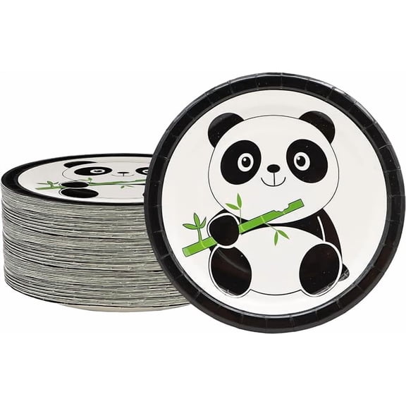 40 Piece Panda Birthday Party Tableware Set Paper Plates