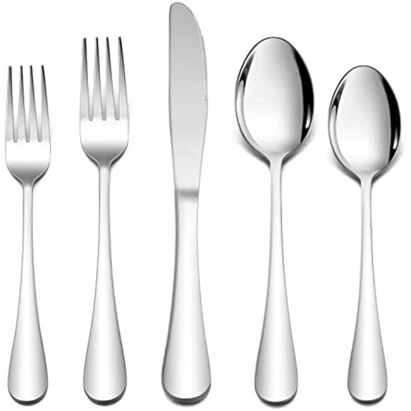 40-Piece Silverware Cutlery Flatware Set for 8, Stainless Steel Tableware Eating Utensils, Mirror Finish, Dishwasher Safe