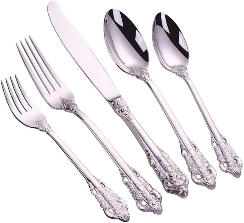 40 Piece Silverware Set for 8 , Retro Royal Palace Style Flatware ...