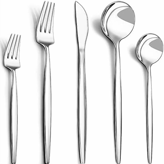 40-Piece Silverware Set for 8,  Stainless Steel Flatware Cutlery Set Included Knife Spoon and Fork, Kitchen Utensils Set for Home Hotel Wedding Restaurant - Mirror Polished & Dishwasher Safe