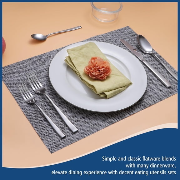 40-Piece Silverware Set with  Handles, Premium Stainless Steel Flatware Set for 8, Mirror Finished Kitchen Tableware Cutlery Rust Proof Dishwasher Safe Forks Spoons and Knives Set