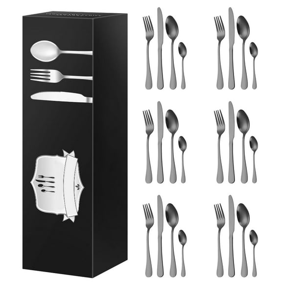 40 Piece Silverware Set Service For 8 Stainless Steel Flatware Cutlery Dishwasher Safe Utensils Home Dining Tableware 24PCS