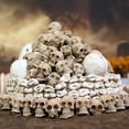 thumbnail image 1 of 40-Piece Skull Decor Set, Mini Halloween Skeleton Heads for Table Scatter, Party Centerpiece, Haunted House Props (Style C), 1 of 9