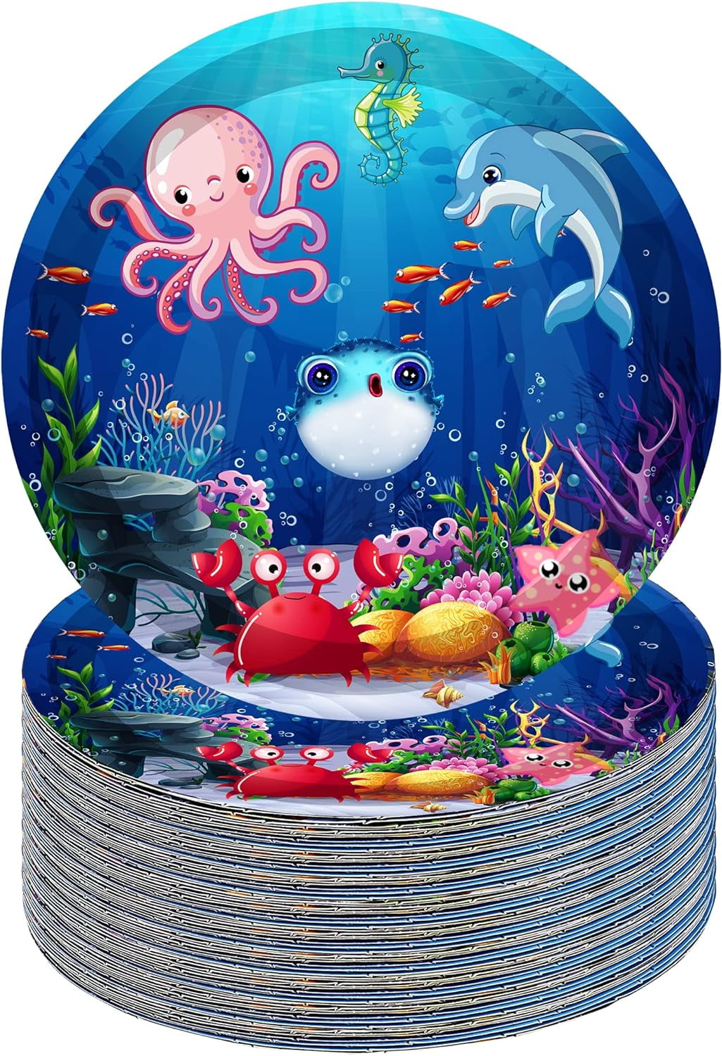 40Piece Under the Sea Birthday Party Supplies Ocean Life Paper Plates