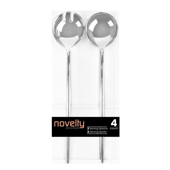 40 PieceSet of Novelty Serving Spoon & Spork Silver for Dinner Parties, Wedding, Thanksgiving