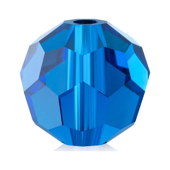 40-Pieces (4mm) Capri Blue | Preciosa Crystal Glass Round Simple Beads