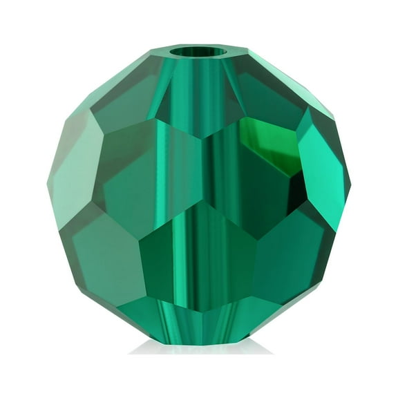 40-Pieces (4mm) Emerald | Preciosa Crystal Glass Round Simple Beads