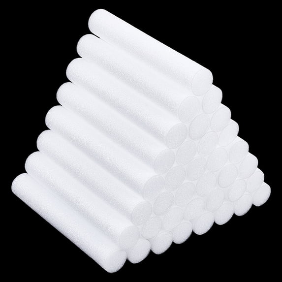 40 Pieces 6 Inch White Foam Cylinders Foam Rods Polystyrene Cylinders ...