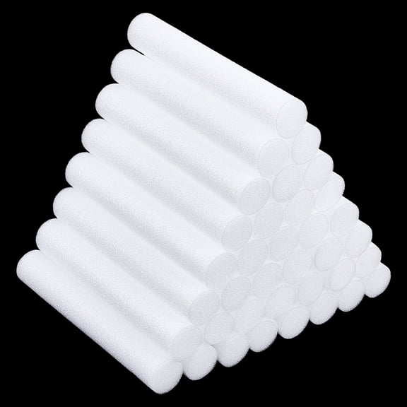 40 Pieces 6 Inch White Foam Cylinders Foam Rods Polystyrene Cylinders White Arts Modeling Foam Tube