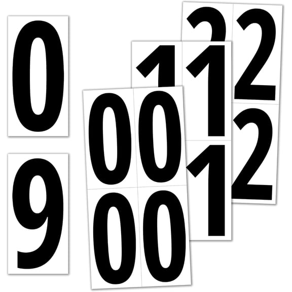 40 Pieces, 6" - Vinyl Number Stickers, Waterproof Large Stick On Numbers - Black Numbers