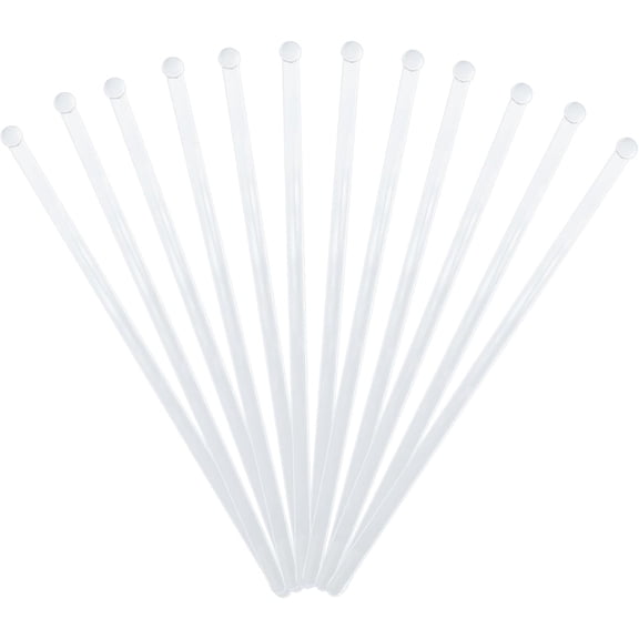 40 Pieces Clear Plastic Swizzle Sticks, Crystal Cake Pops, Cocktail Coffee Drink Stirrers, Lolipop Stick, 7.3 Inch
