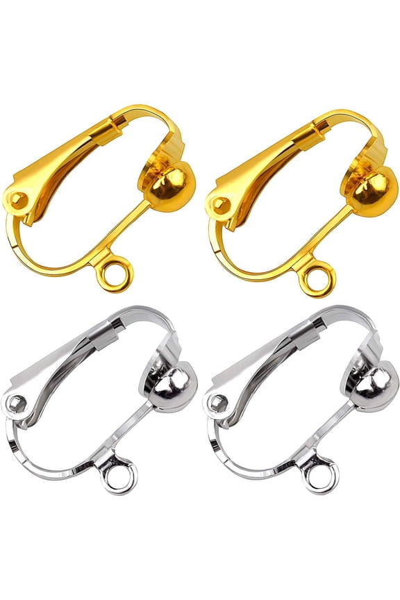 40 Pieces Clip-on Earring Converter with Easy Open Loop for Non-Pierced Ears, 2 Colors