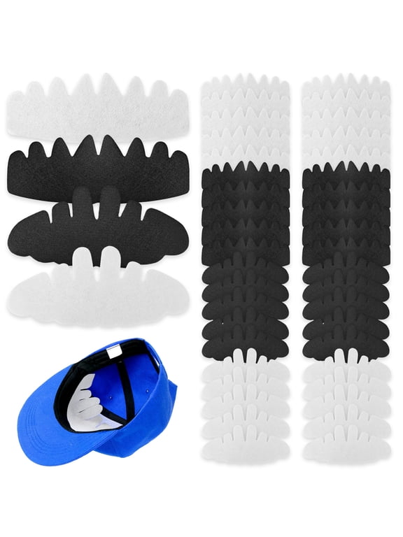40 Pieces Felt Hat Sweat Liner, Reusable Hat Insert Protector, Flexible Baseball Cap Liner Guard Brim Absorbing Men Crown Sports Breathable Spacer Black & White