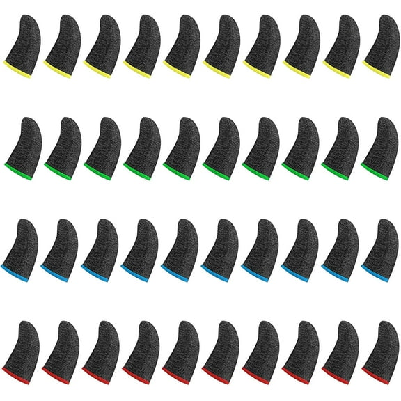 40 Pieces Gaming Finger Sleeve Finger Gloves For Gaming Thumb Sleeves Mobile Gaming Finger Protector