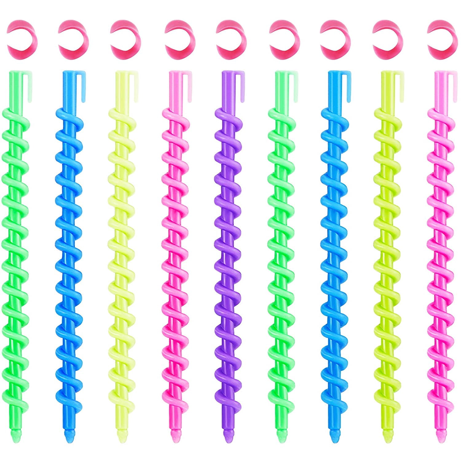 40 Pieces Hair Perm Rod Spiral Plastic Long Barber Hairdressing Styling ...