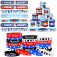 thumbnail image 1 of 40 Pieces Hockey Party Favors, Hockey Silicone Wristbands Hockey Bracelets for Hockey Game Day Boys Girls Teens Birthday Hockey Theme Party Hockey Team Awards Presents, 1 of 5