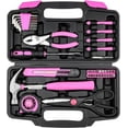 thumbnail image 1 of 40 Pieces Home Tool Set Pink, General Household Hand Kit with Plastic Toolbox Storage Case, Mini Repair kit for Women, College Students, Use & More, 1 of 4