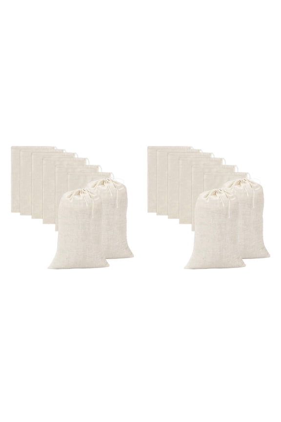 40 Pieces Muslin Bags Cotton Drawstring Bags,Tea Brew Bags (8 x 12 Inches)