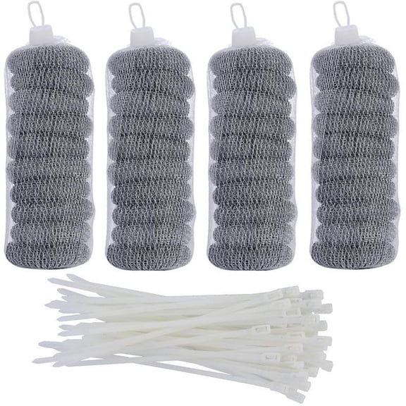 40 Pieces Lint Traps Stainless Steel Washing Machine Lint Snare Traps Laundry Mesh Washer Hose Filter with 40 Pcs Cable Ties