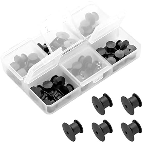 40 Pieces Metal Pin Backs Locking Pin Keepers Locking Clasp with Storage Case