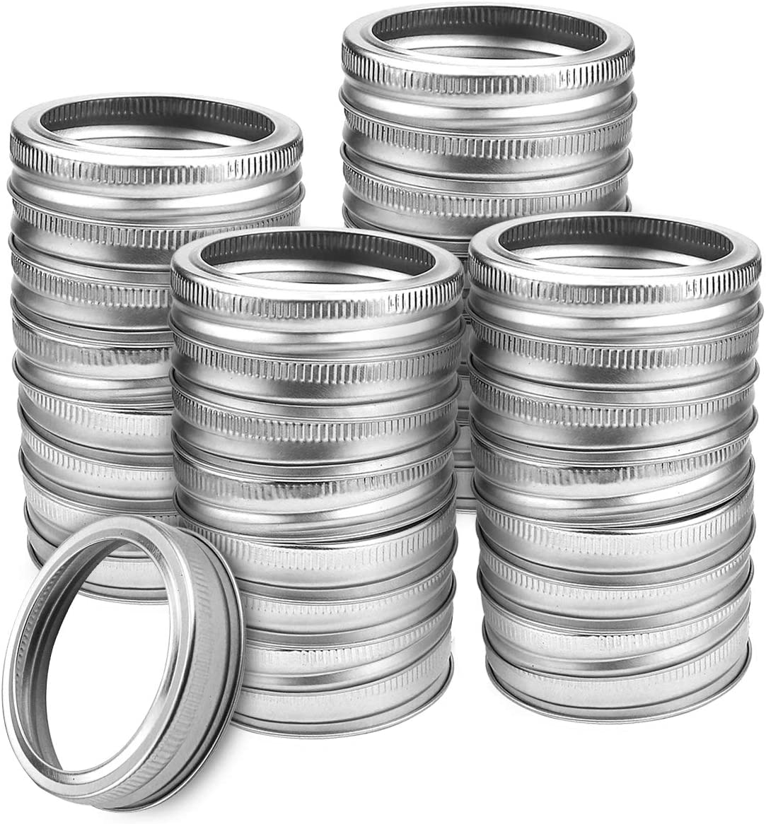 40 Pieces Regular Mouth Mason Jar Replacement Rings, 70mm Silver Mason