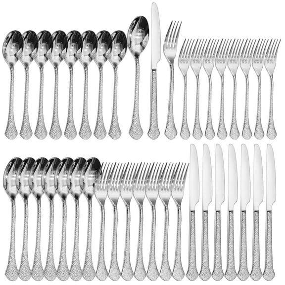 40 Pieces Silverware Set, 18/10 Stainless Steel Flatware Set, Service for 8