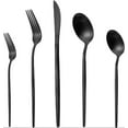 thumbnail image 1 of 40 Pieces Silverware Set，Matte Black Stainless Steel Flatware Cutlery Set Service for 8, Stain Finish Kitchen Utensil Set，Include Dinner Knives Forks and Spoons Silverware, Dishwasher Safe, 1 of 5