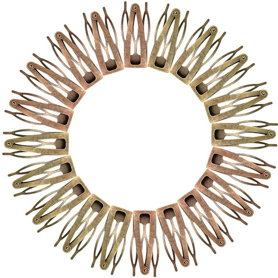 40 Pieces Snap Hair Clips Grip Hair Clips Metal Hair Barrettes for Women Snap Clips Double Hair Clip Pins Women Hair Accessories for Girls Hair Making Salon (Red, Green)