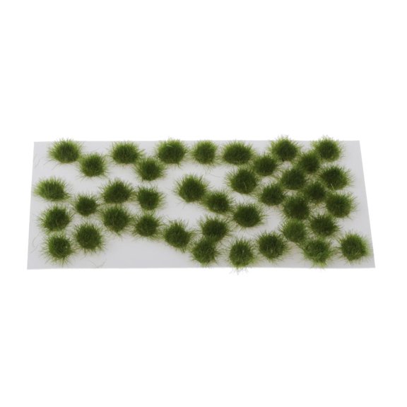 40 Pieces Static Grass Tuft 5mm Self Adhesive Spring Grass Tufts Railway Artificial Grass Modeling Wargaming Model Medium Green