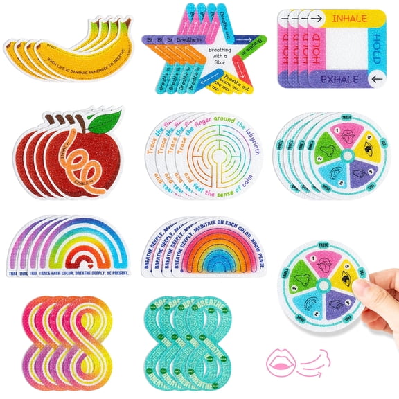 40 Pieces Stress Relief Stickers Set Bright Colour Double Texture Stickers for Office, Study Room, Bedroom Decor