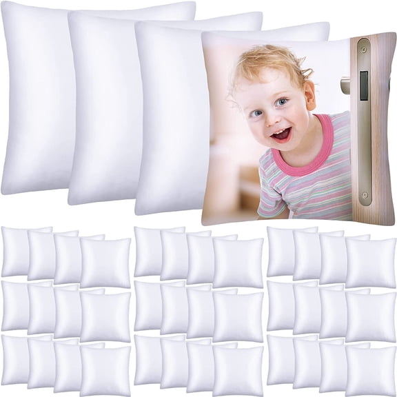 40 Pieces Sublimation Throw Pillow Covers 14 x 14 Inch Polyester Blank Cushion Covers Heat Transfer Cases with Invisible Zipper for Heat Press Printing, No Pillow Insert