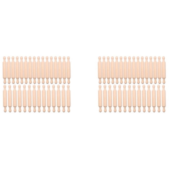 40 Pieces Wooden Mini Rolling Pin 6 Inches Long Kitchen Baking Rolling Pin Small Wood Dough Roller for Children Fondant