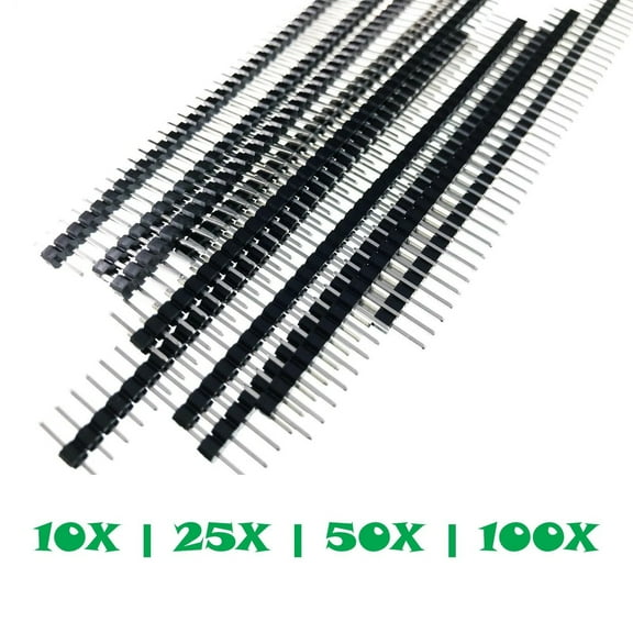 40-Pin Male Header 0.1" 2.54mm Breadboard/PCB Strip Connectors 10/25/50/100Pcs