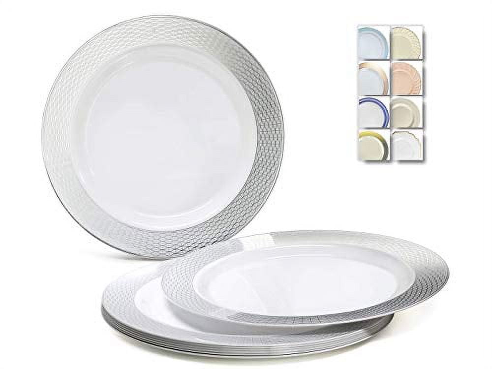 40 Plates Pack, Heavyweight Disposable Wedding Party Plates (6.25'' Dessert/Bread Plate, White