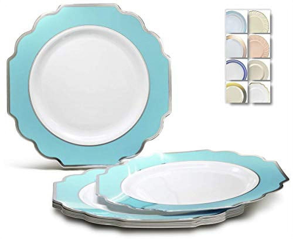 40 Plates Pack, Heavyweight Disposable Wedding Party Plates (8'' Appetizer/Dessert Plate