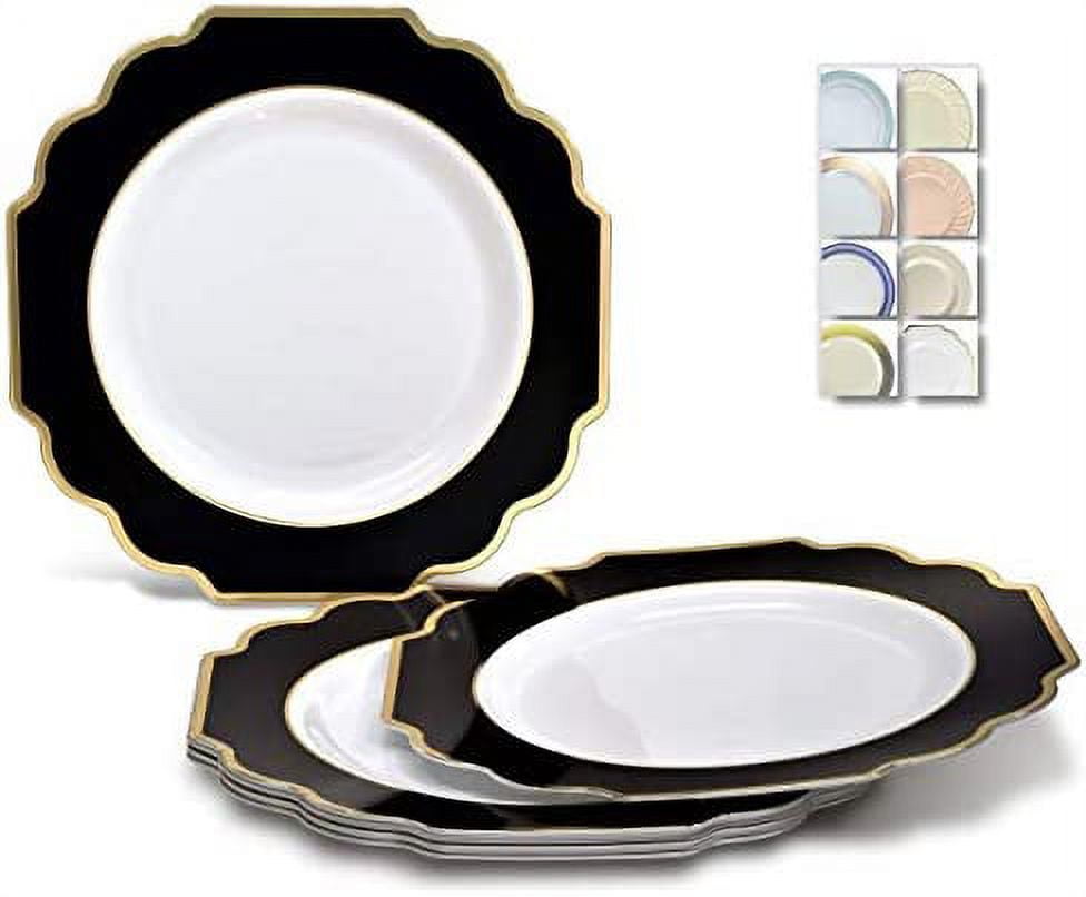40 Plates Pack, Heavyweight Disposable Wedding Party Plates (8'' Appetizer/Dessert Plate, in