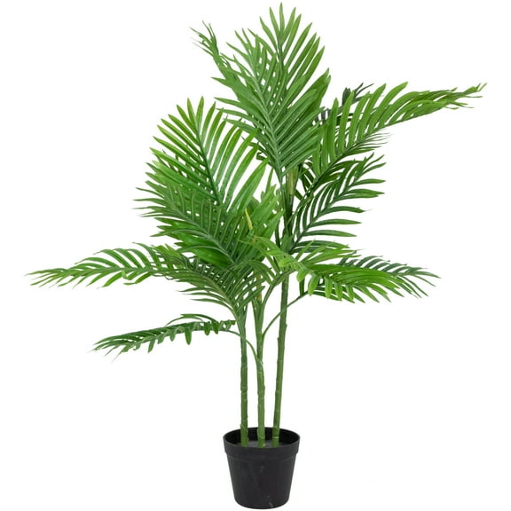 40" Potted Two Tone Green Artificial Tropical Mini Palm Tree
