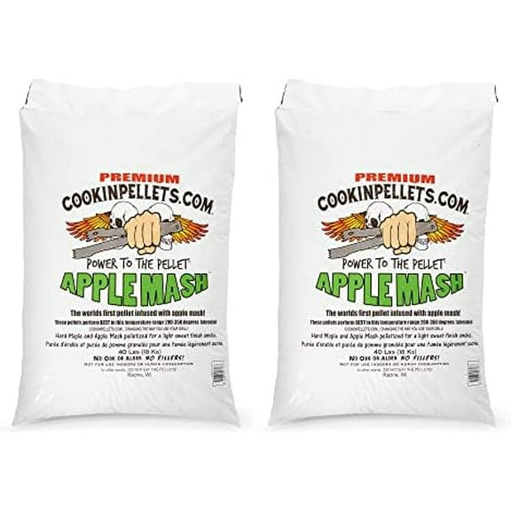 40-Pound Bag Natural Grill Smoker Smoking Mash Hard Maple Smoker Smoking Wood Pellets for Backyard Barbecue, Brown (2 Pack)$$Garden &
