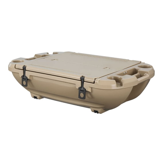40 QT Floating Cooler, Amphibious Ice Chest with Tow Rope & Dry Storage, Premium LLDPE Cooler for Lake, River, Pool, Beach, Kayak - Apricot