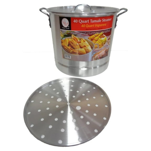 40 Qt Tamale Steamer Vaporera Stock Pot Premium Aluminum Tamalera 10 Gallons