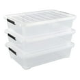 40 Quart Plastic Underbed Storage Boxes, Clear Under Bed Plastic