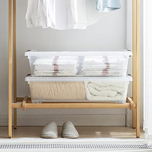 40 Quart Plastic Underbed Storage Boxes, Clear Under Bed Plastic