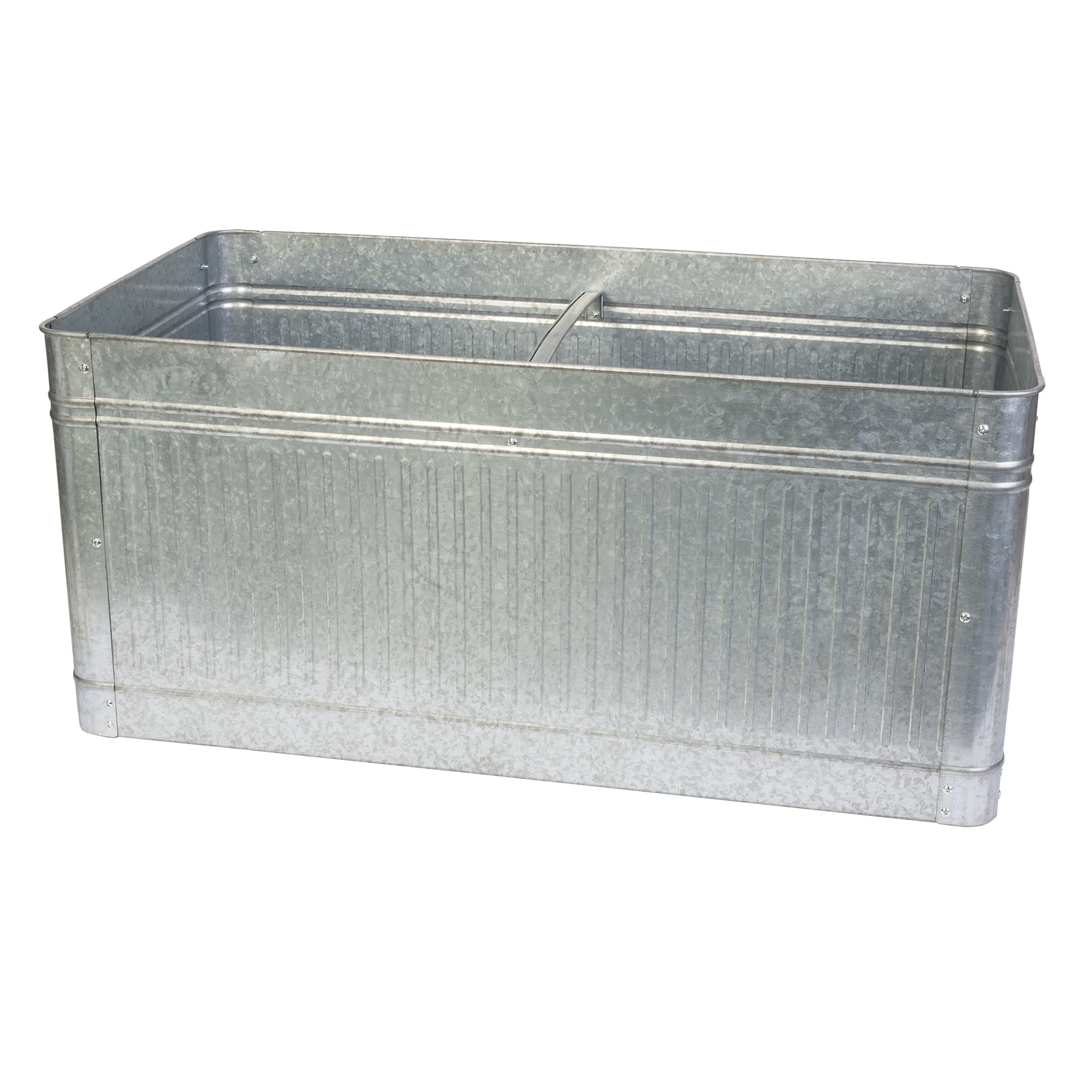 40" Raised Frame Bottomless Vintage Galvanized Metal Planter Box Outdoor Garden Bed for Vegetables Flowers Herbs