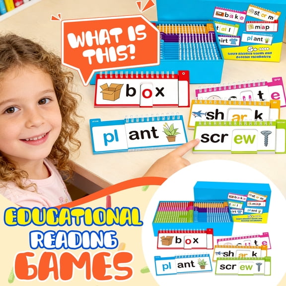 40 Read and Rhyme Flip Books,Phonics Word Family Build Book Learn to Read Phonics Flash Cards, Flash Cards Kindergarten Reading Books, Flip Book Word Games for Preschool Learning Activities