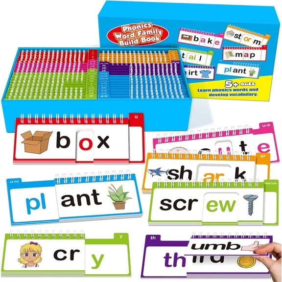 40 Read and Rhyme Flip Books, Letter Sounds Flash Cards, Kindergarten Sight Word Flash Cards, Learn to Read Phonics Educational Games