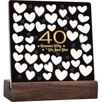 40 Reasons Why We Love You Sign,40Th Birthday Decorative Ceramic Desk Sign Desk Decor,40Th Birthday Gifts For Women Men,Great 40Th Anniversary Or 40Th Birthday Party Decoration