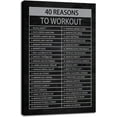 thumbnail image 1 of 40 Reasons to Workout Motivational Quotes Exercise Canvas Wall Art Inspirational Fitness Poster Print Modern Inspiring Picture Painting Framed Artwork for Office Gym Home Wall Decor[12''W X 18''H], 1 of 6