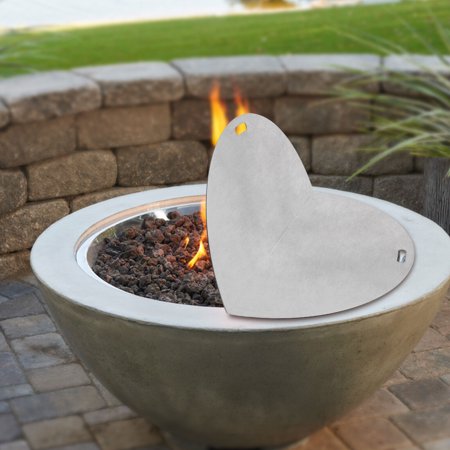 40'' Rectangular Stainless Steel Plated Drop-in Fire Pit Round Cover Lid Foldable Burner Pan with Handle Silver