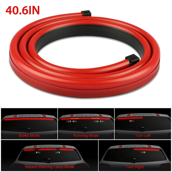 40" Red Flowing LED High 3rd Brake Turn Signal Tail Light Strip Rear Windshield